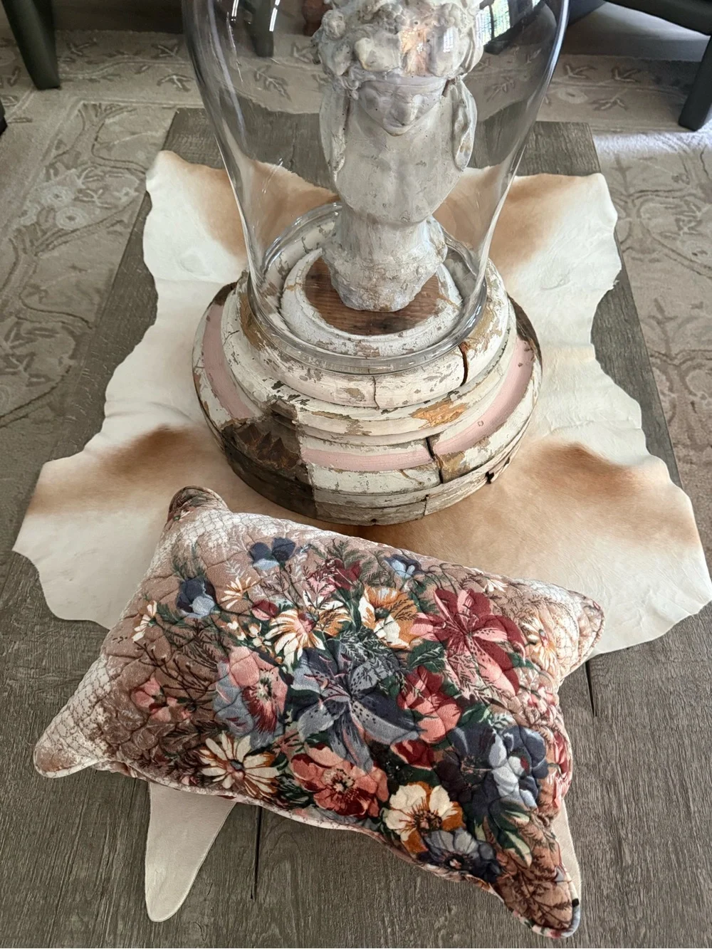 Vintage Floral Quilted Velvet Decorative Pillow - Multi Color